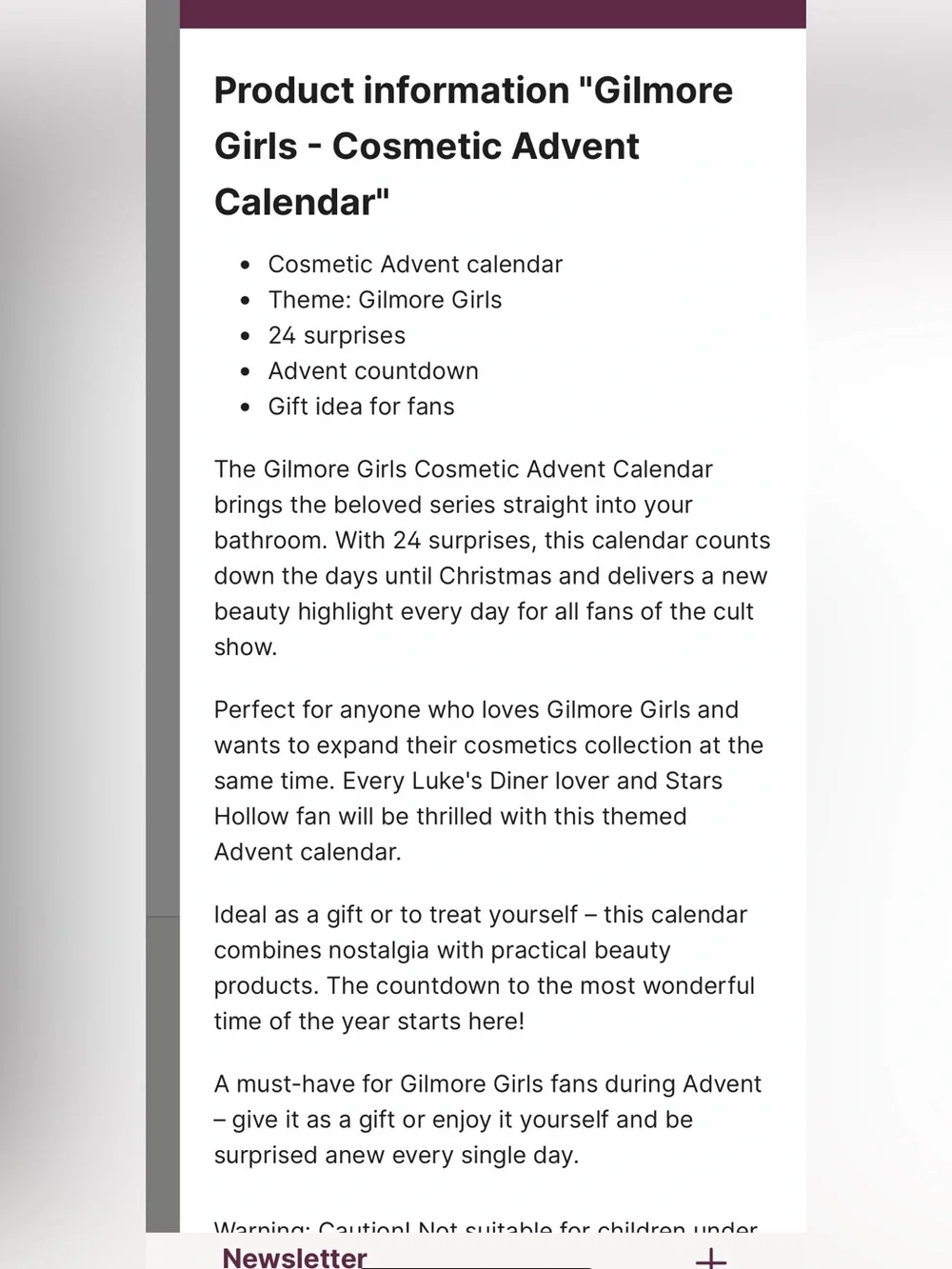 Gilmore Girls 2026 24-Day Cosmetic Advent Calendar - Mad Beauty NWT
